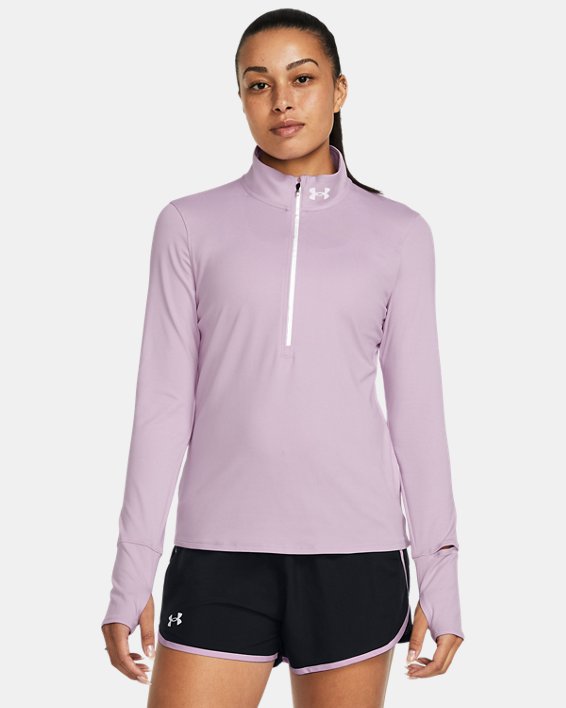 UA Qualifier Run Shirt mit ½ Zip für Damen, Purple, pdpMainDesktop image number 0